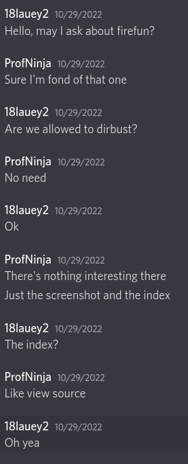 Discord chat logs between me and the author