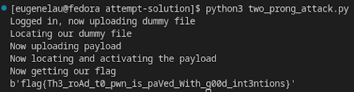 Command line output after running the script